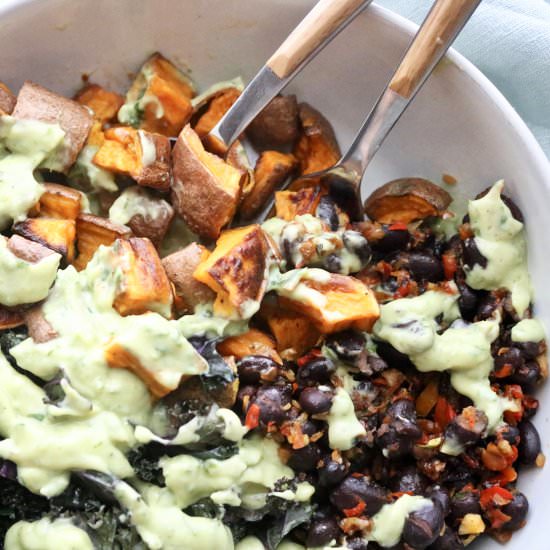 Sweet Potato Black Been Buddha Bowl