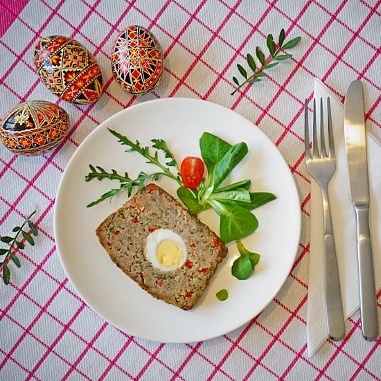 Egg stuffed meatloaf