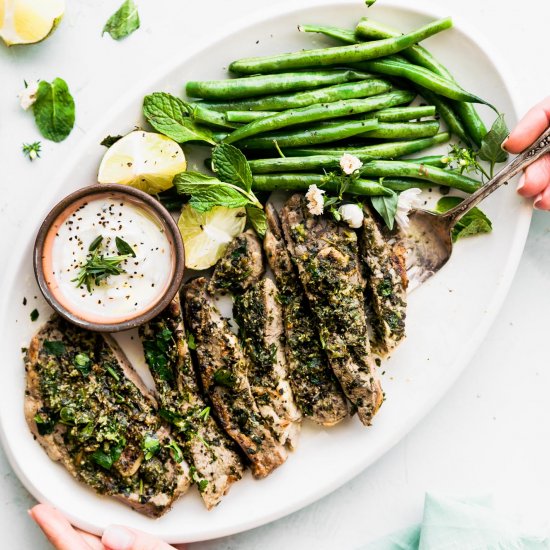 Lamb Chops with Mint Chimichurri