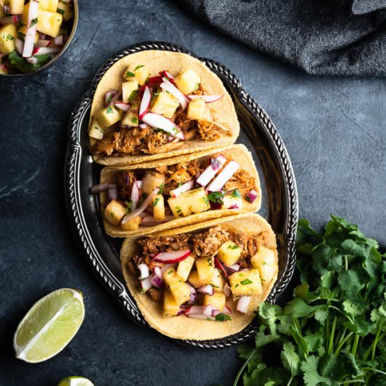 Pulled Pork Tacos & Pineapple Salsa