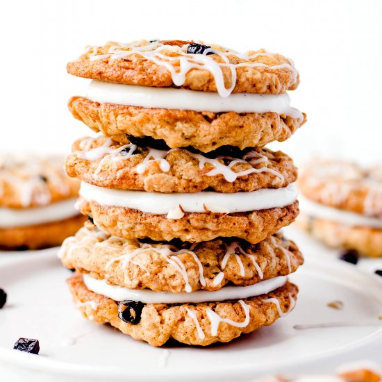 Blueberry Oatmeal Sandwich Cookies