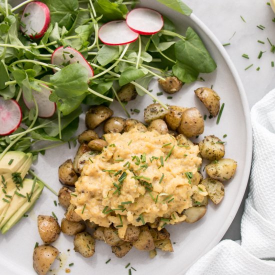 Soft Scrambled Eggs and Potatoes