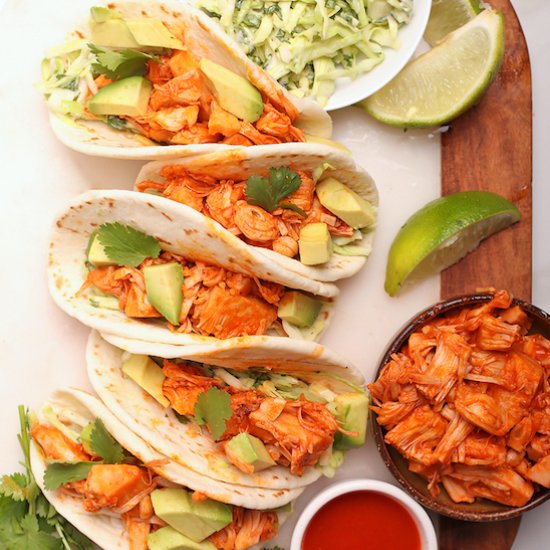 Buffalo Jackfruit Tacos