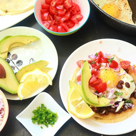 HUEVOS RANCHEROS WITH BLACK BEAN