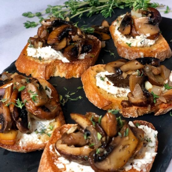 Mushroom & Goat Cheese Crostini