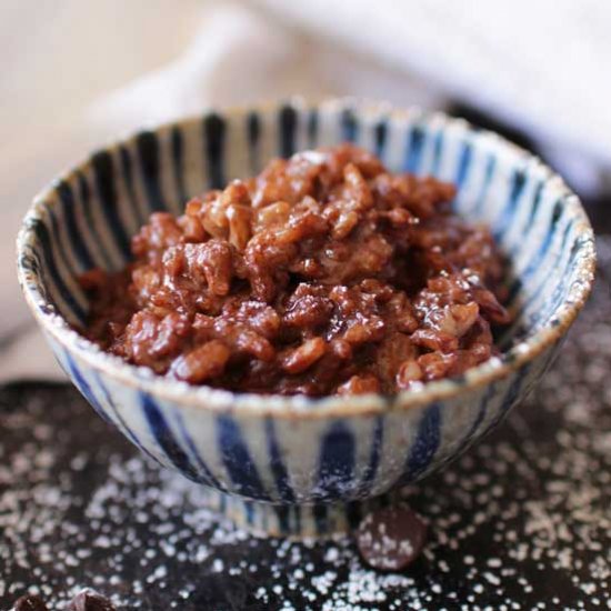 Chocolate Rice Pudding For One