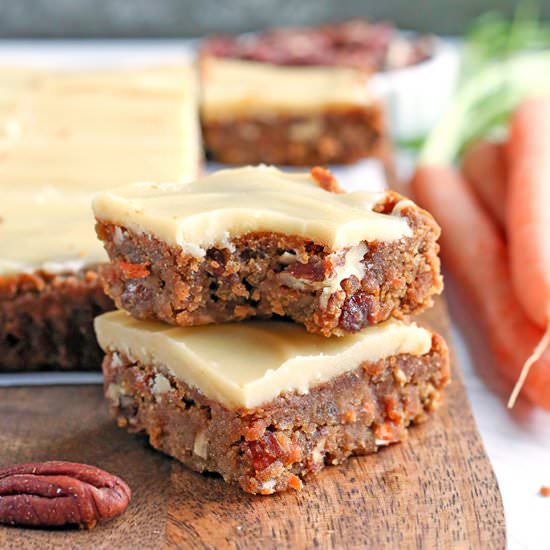 Paleo Vegan Carrot Cake Bars