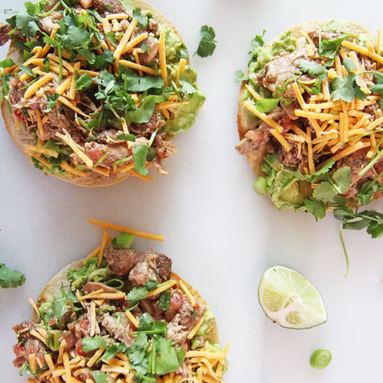 15 Minute Salsa Chicken Tostadas