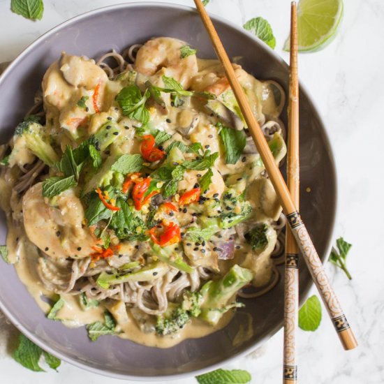 Shrimp Coconut Green Curry Noodle