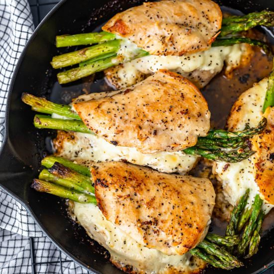 Cheesy Asparagus Stuffed Chicken