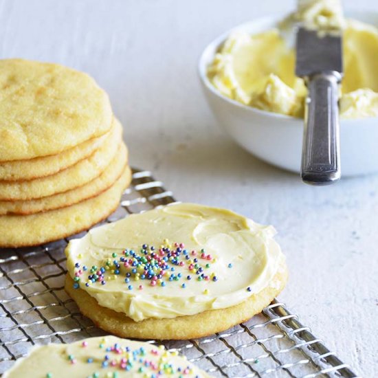 Frosted Soft Keto Sugar Cookies