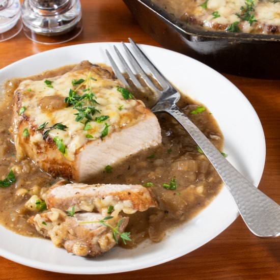 French Onion Smothered Pork Chops