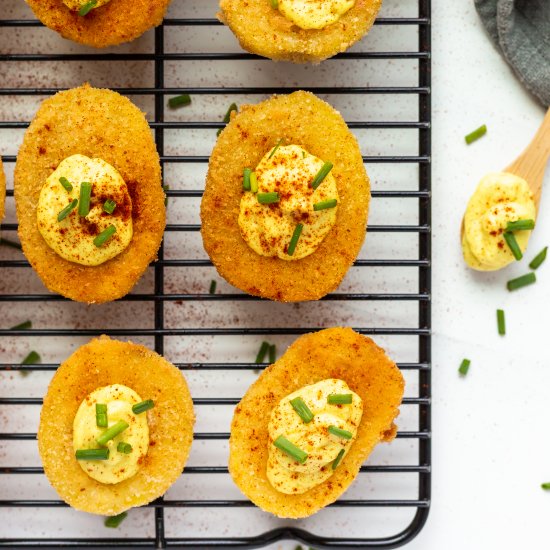 Vegan Fried Deviled “Egg” Potatoes