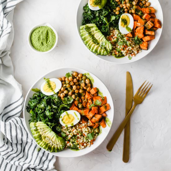 Sweet Potato Bowl with Matcha Pesto