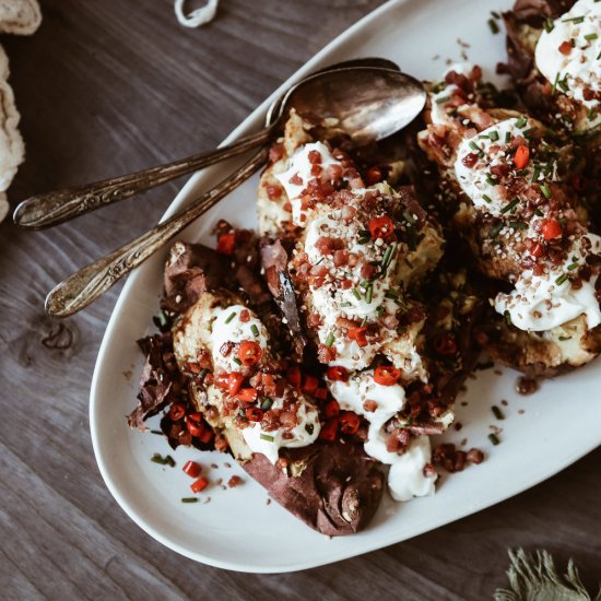 Loaded Japanese Sweet Potatoes