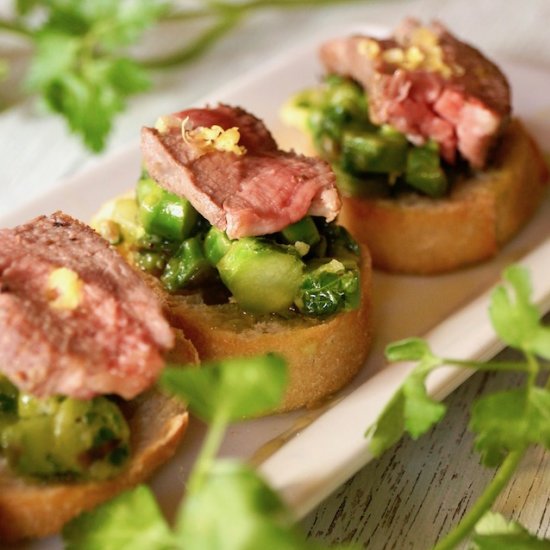 Asparagus Aussie Lamb Crostini