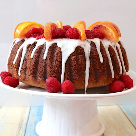 Raspberry & Blood Orange Bundt Cake