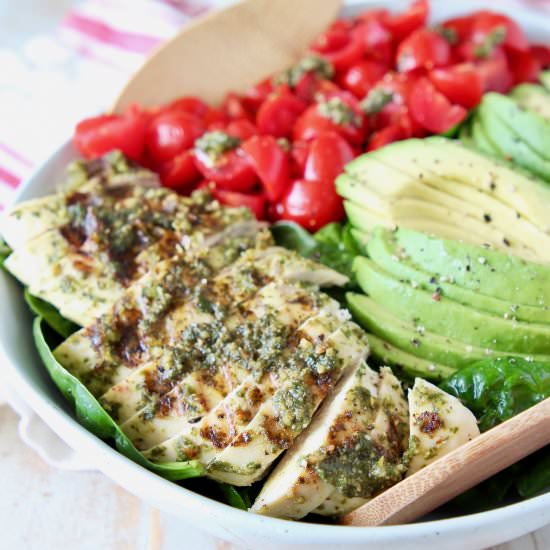 Pesto Chicken Avocado Salad