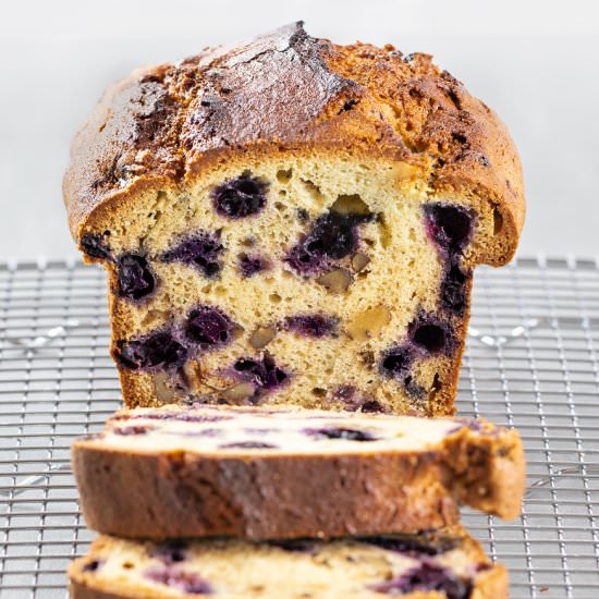 Lemon Blueberry Bread with Walnuts