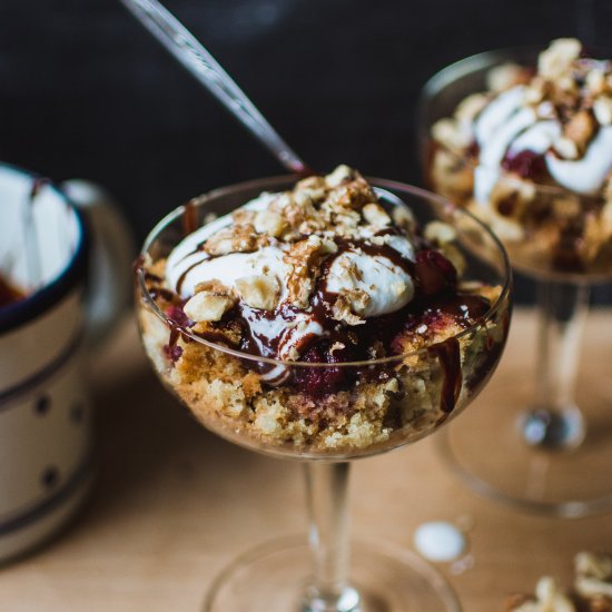 Amazing vegan dump cake with coffee