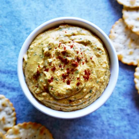 Super Creamy Vegan Basil Hummus