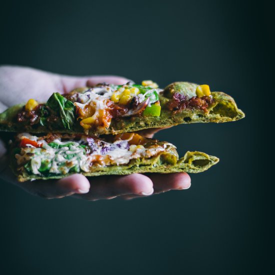 VEGAN Spinach Flatbread Pizza