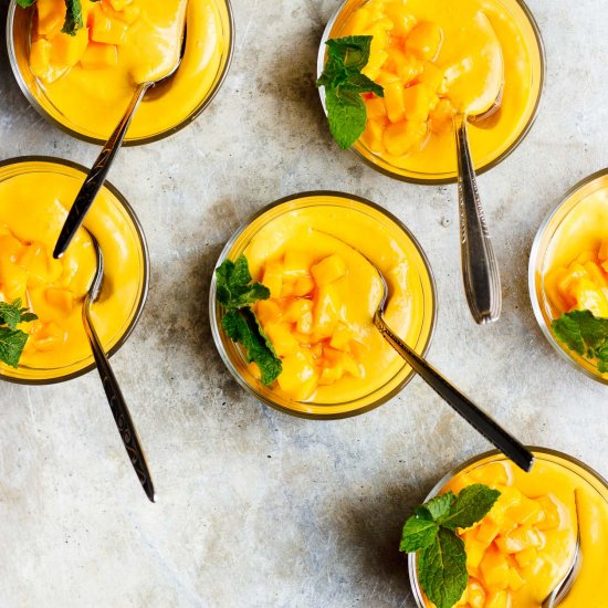 Raw Mango Pudding with Mint