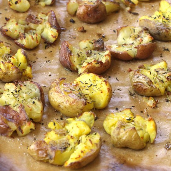 Herb Buttery Smashed Potatoes