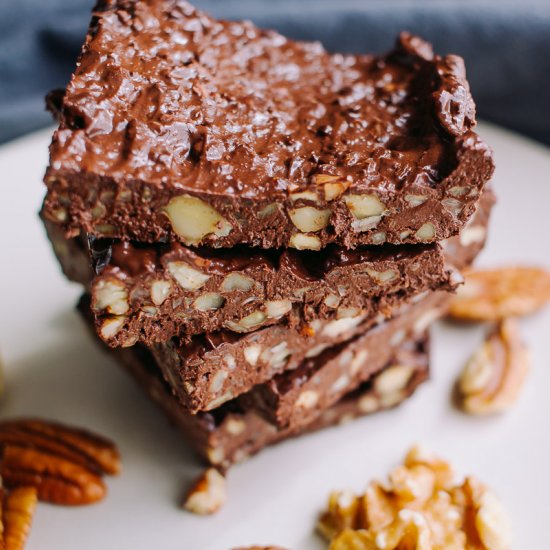 Low Carb Dark Chocolate Nut Bars