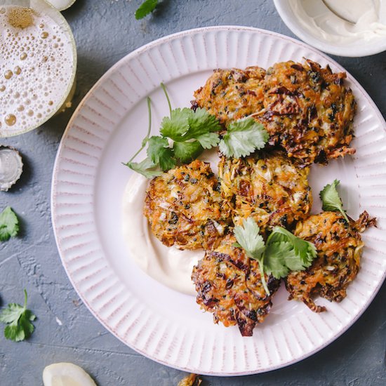 Crispy Cabbage and Carrot Fritters