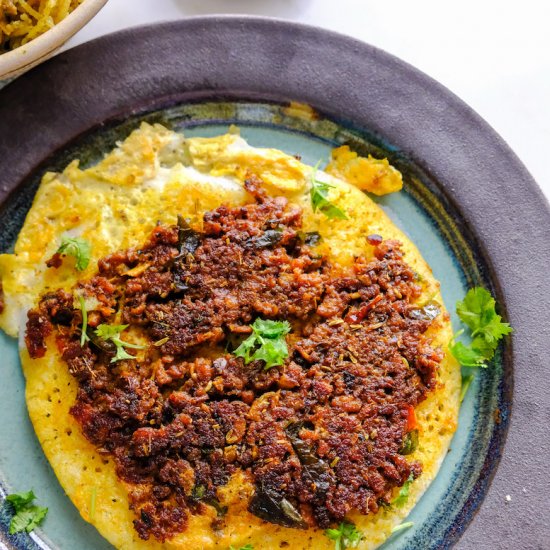 Madurai Mutton Kheema Kari Dosa