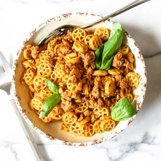 Spicy Ground Turkey Pasta