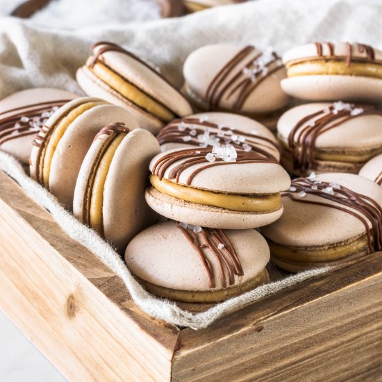 Vegan Salted Caramel Macarons