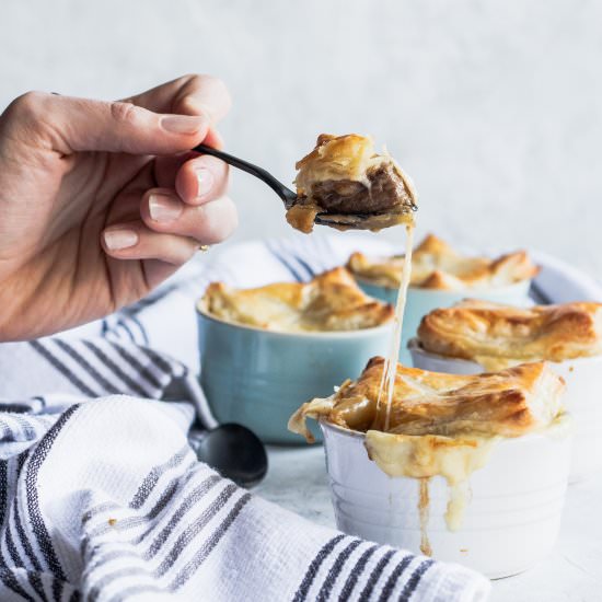 French Onion Puff Pastry Pies