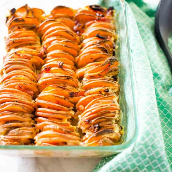 Maple and bacon sweet potato bake