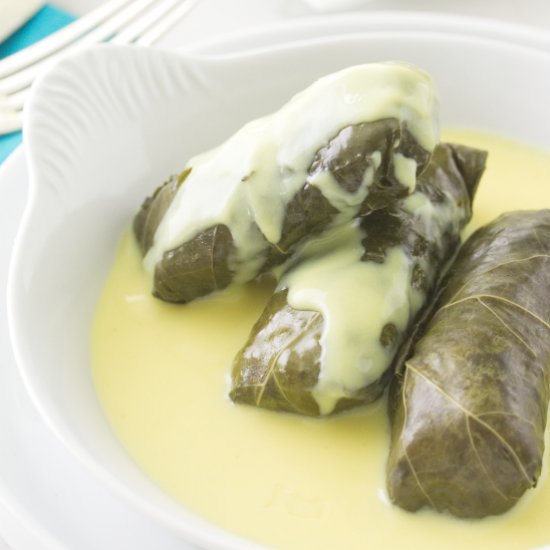 lamb stuffed grape leaves