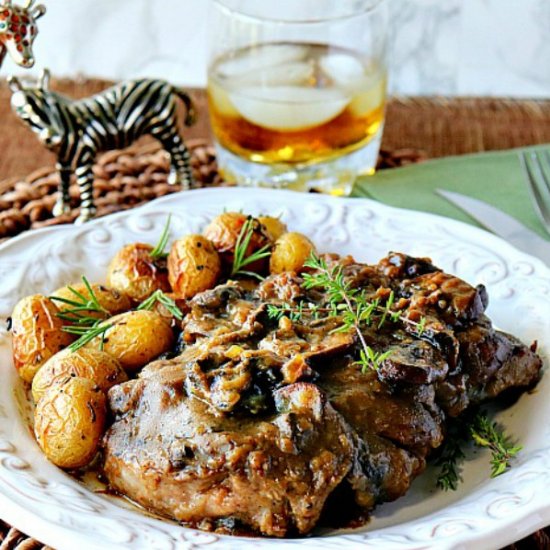 Steak with Bourbon Mushroom Sauce