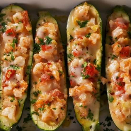 Low Carb Shrimp Zucchini Boats