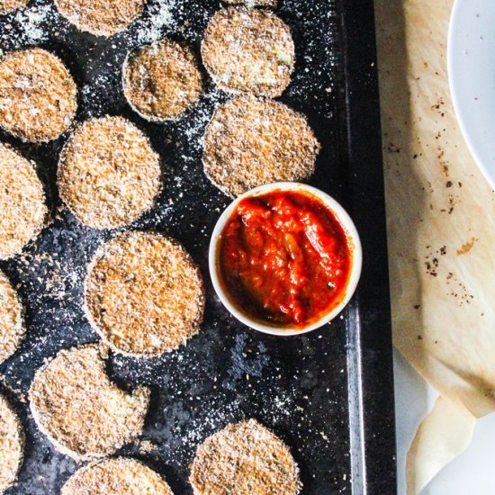 Baked Eggplant Zucchini Fritters