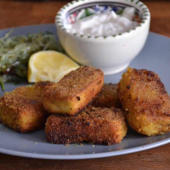 Vegan fish fingers