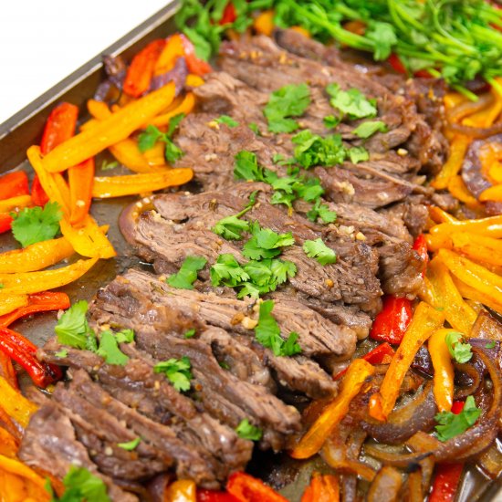 Cilantro Lime Sheet Pan Fajitas