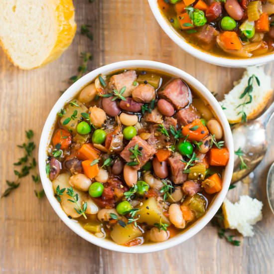 Slow Cooker Ham and Bean Soup