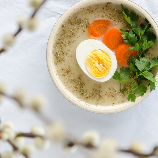 Easter vegetarian sour rye soup