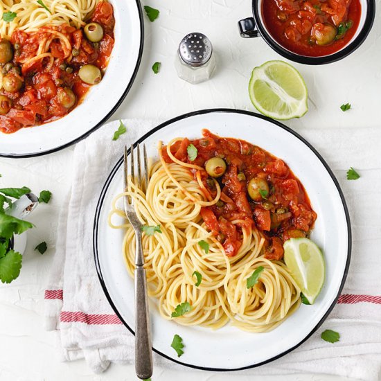 Spaghetti with Veracruz Sauce