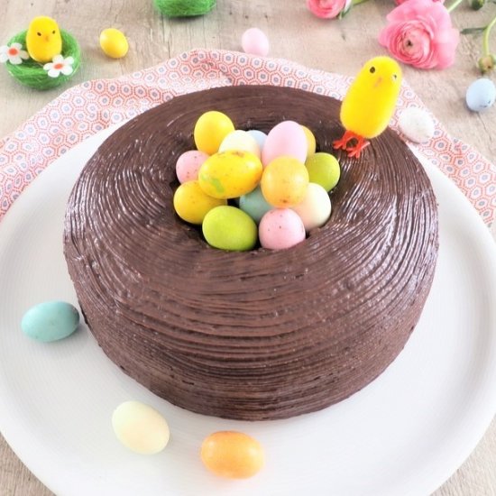 Gâteau au chocolat nid de Pâques