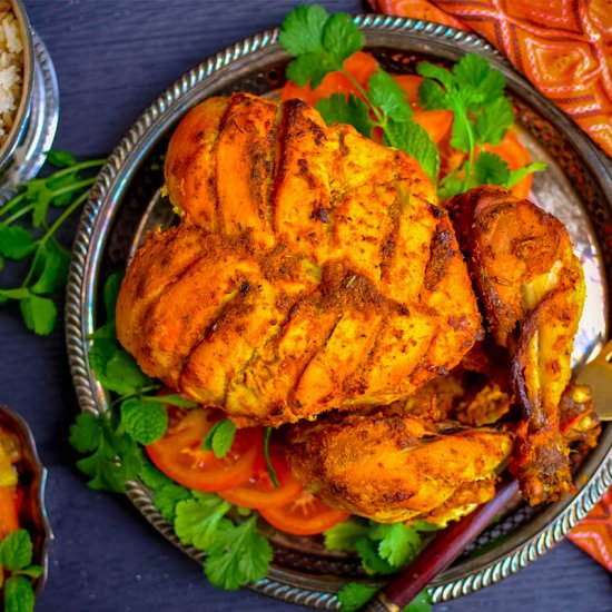 Indian style whole baked Chicken