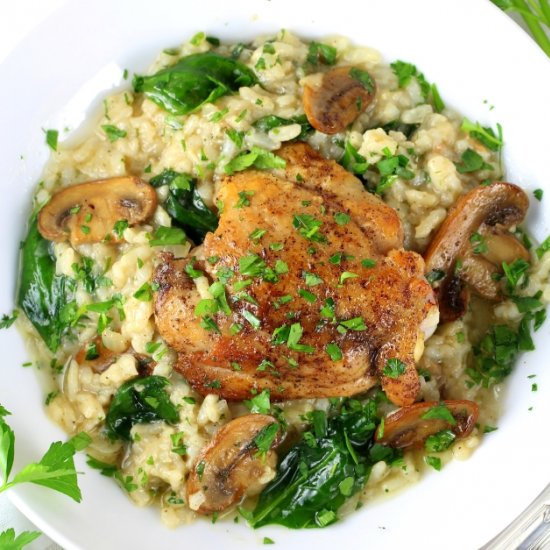 Instant Pot Chicken Thighs Risotto