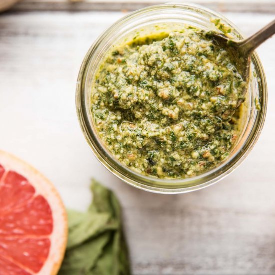 Grapefruit and Pecan Pesto