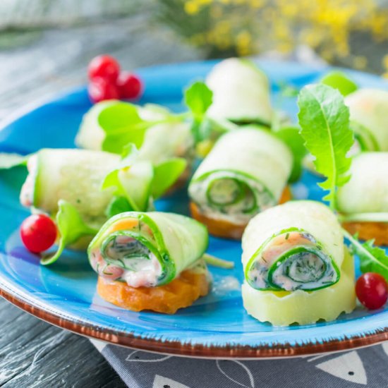 Smoked Salmon Cucumber Rolls