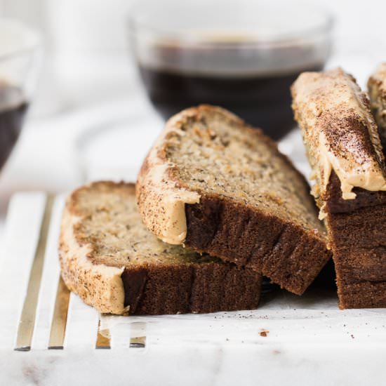 Banana Bread with Espresso Frosting